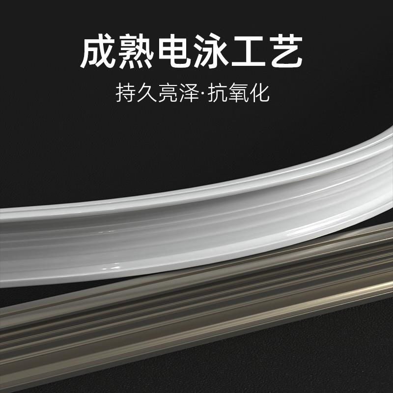 铝合金窗帘轨道弯轨LU型静音滑轨弯曲滑轮滑道顶装侧装隐形滑轨
