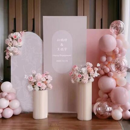 订婚结婚酒店宴会布置装饰背景墙婚礼迎宾区定制kt板背景用品全套