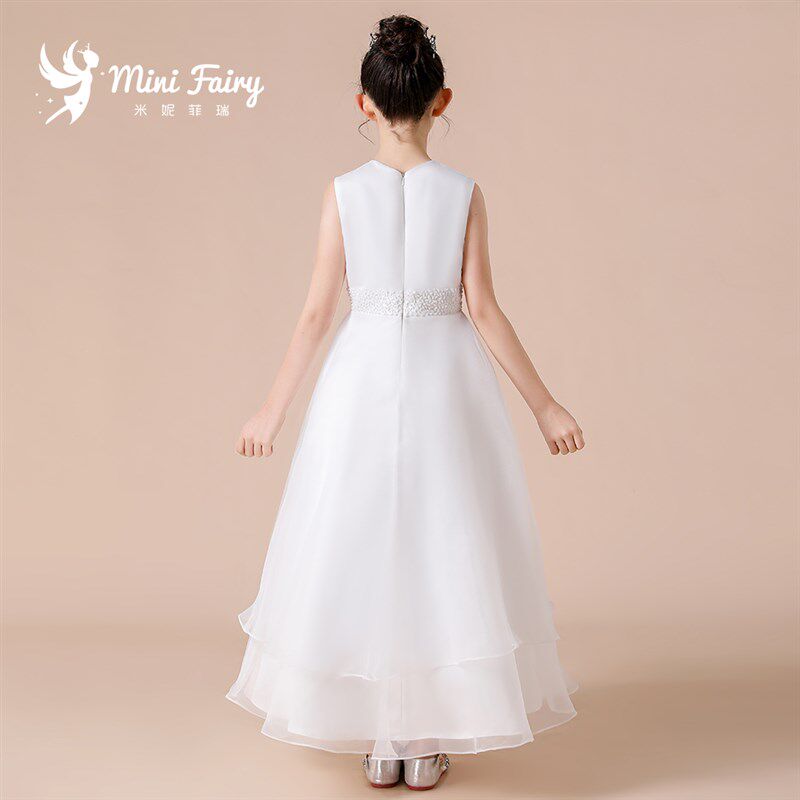 小仙女儿童礼服花童公主裙高端钢琴演奏中大童乐团白色礼服长仙气