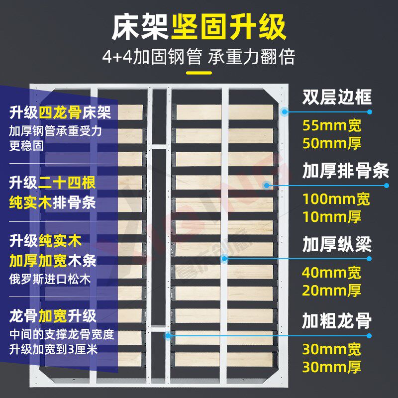 加固隐形床省空间的墨菲床墙壁隐藏多功能侧翻板床五金配件可折叠