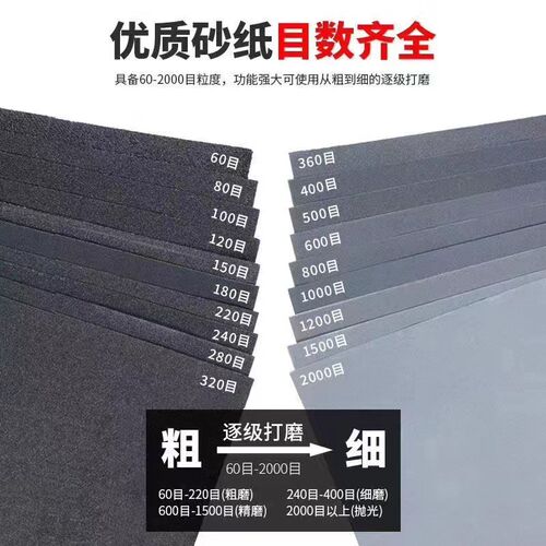 钢鹰碳化水砂号木工家具漆面墙砂纸打磨抛光文玩沙纸干湿两用包邮