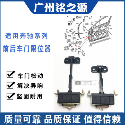 适用于奔驰C级W203前后门限位器C280车门限制器C200拉杆C230铰链