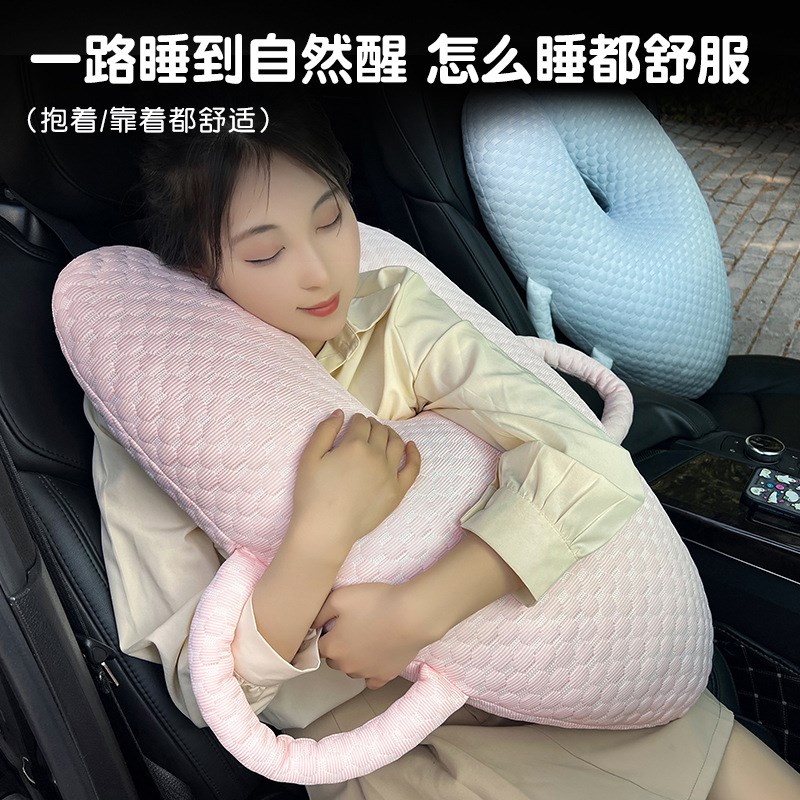 车载抱枕儿童汽车后排长途坐车靠垫睡觉神器护颈枕头成人车上靠枕