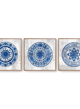 必画客厅装饰画沙发背景墙挂画书房壁画玄关装饰画新中式画青花瓷