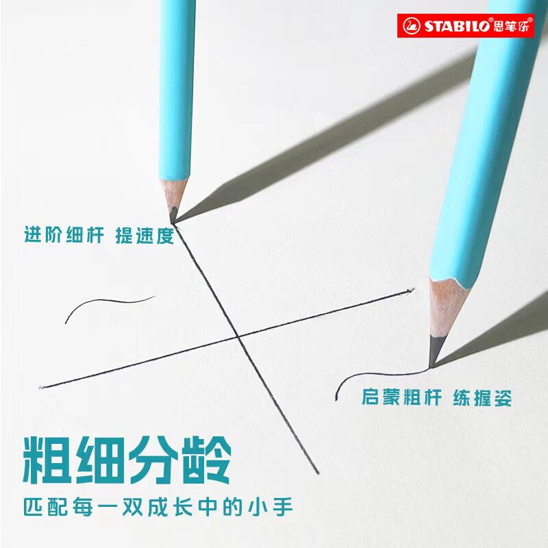 stabilo思笔乐铅笔幼儿园初学者高颜值素描绘画儿童无毒正姿铅笔hb小学生云朵亲肤触感铅笔护眼色一二年级