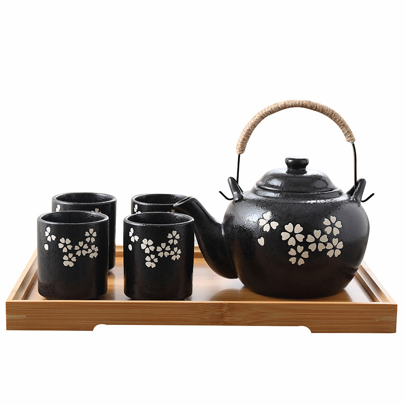 怀旧复古茶具仿古花茶具套装日式陶瓷泡茶壶花草凉水壶韩式茶杯子