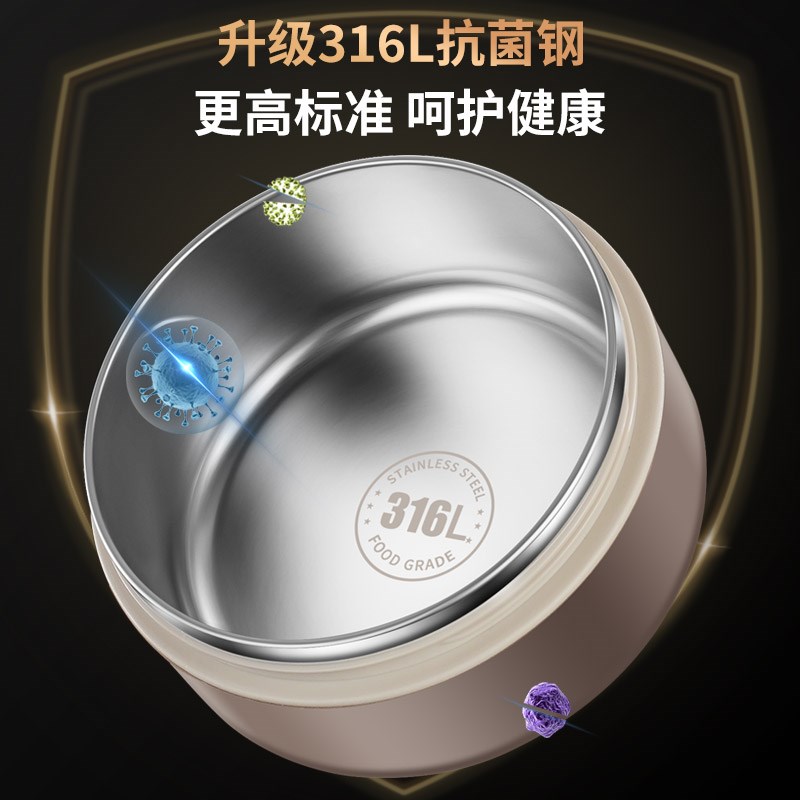 圆形保温饭盒提锅316L不锈钢便当上班族便携带饭多层可微波炉加热