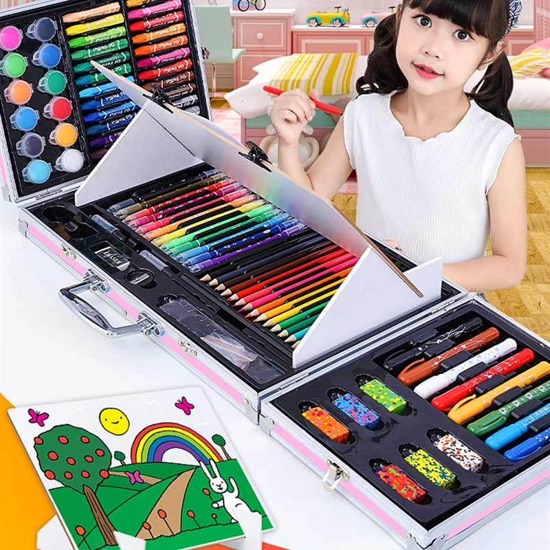 儿童水彩笔画笔套装礼盒画画全套工具绘画美术彩色笔幼儿园可水洗