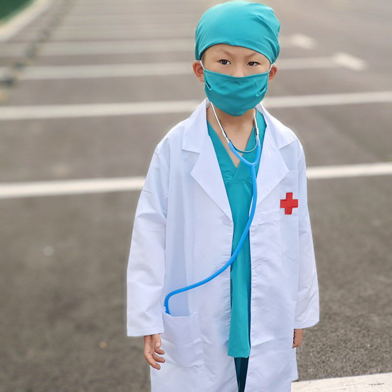儿童手术服小医生护士服幼儿园防护抗疫牙医男女童白大褂表演服装