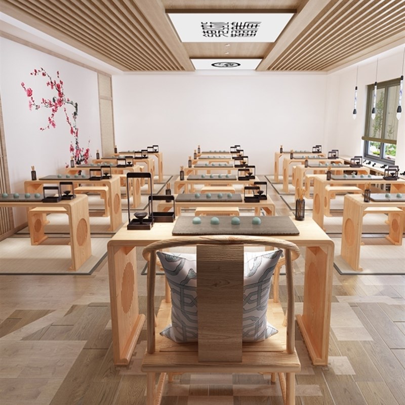 实木书法桌子练字桌禅意国学桌子写毛笔字专用桌椅中式围棋茶艺桌