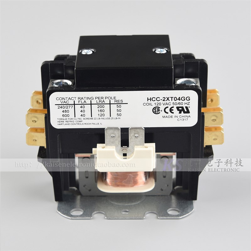 120V 40A HCC-2XT04GG 铝柱压线盒 UL CSA 大负载双极交流接触器