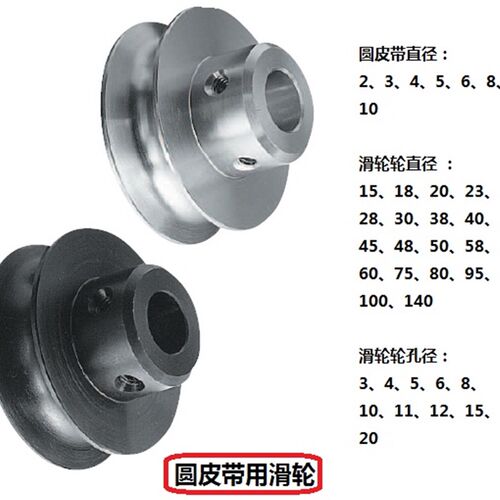 PU圆皮带轮/滑轮/U型槽轮/螺丝固定型/圆带直径2/3/4/5/6/8/10
