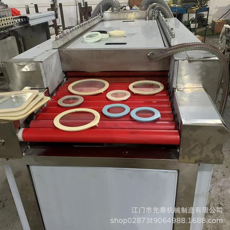 工业圆形玻璃盖清洗机餐具保鲜盖毛刷清洗烘干机