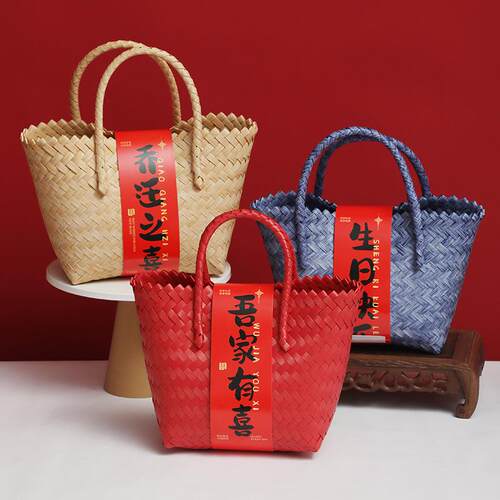 纯红色中式婚礼品包装伴手礼品袋