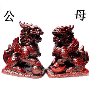仿纯铜麒麟摆件招财一对大号铜质财富麒麟送子求子卧室工艺品摆设
