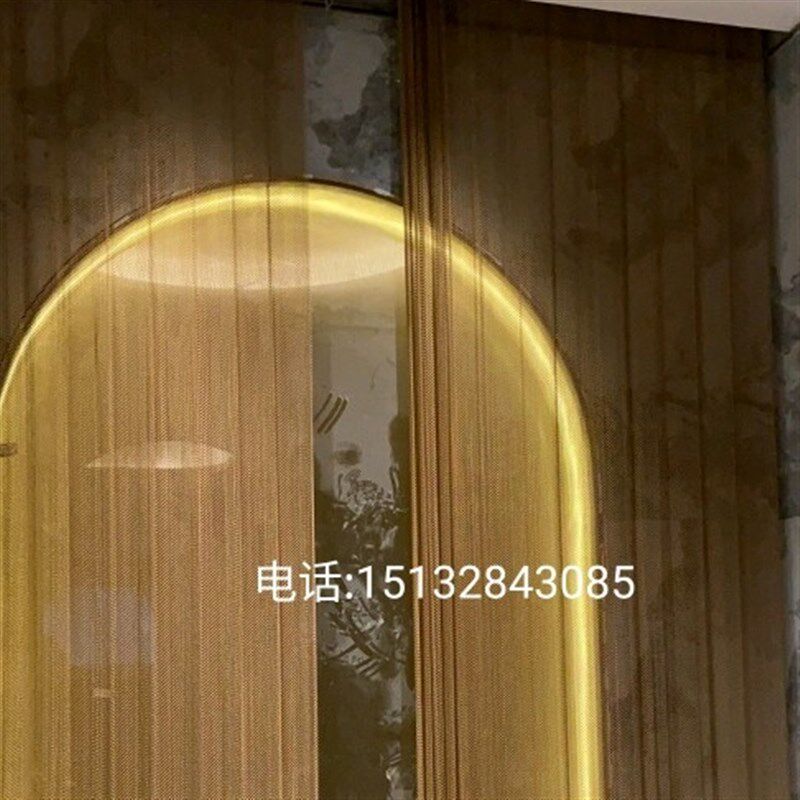 古铜色金属窗帘工业风装饰网帘酒吧用铝镁合金烤漆垂帘隔断