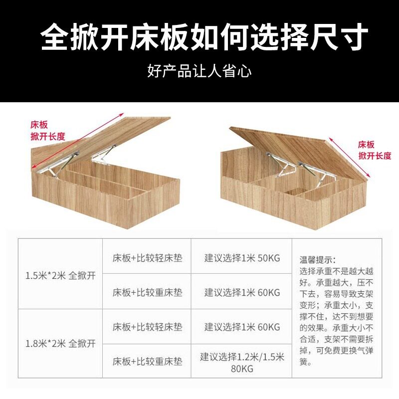 床用液压支撑杆液压杆床板双人床侧翻床可调节五金配件气撑榻榻米