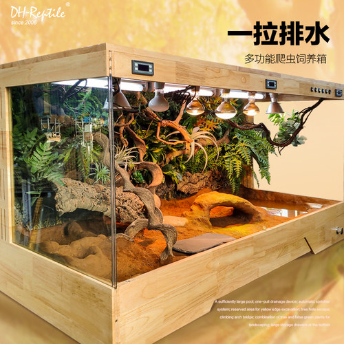 黄缘闭壳龟智能爬虫箱乌龟半水龟蟒蜥蜴恒温饲养地暖温泉排水