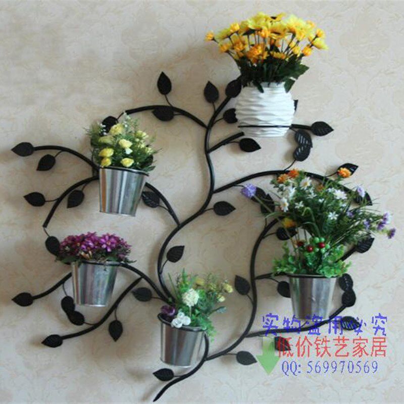欧美铁艺花架 壁挂式花盆架墙壁吊盆 花篮落地花架 装饰饰花盆