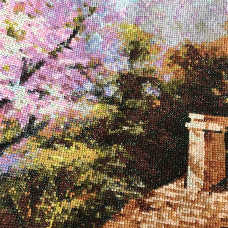 纯手工十字绣成品绣好的油画小屋梦幻家园花园欧式大幅客厅唯美