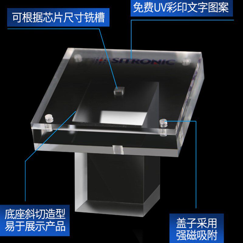 芯片展示架硬币陈列钱币展览展示托架邮票纪念币收藏盒透明亚克力