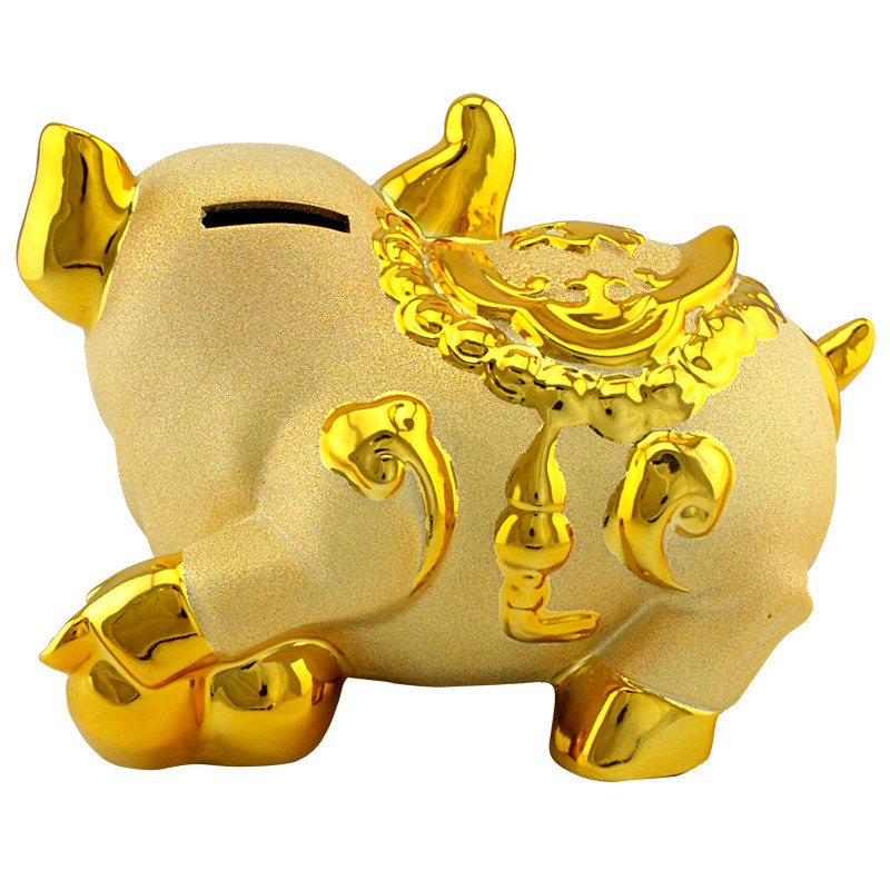 可爱创意陶瓷金猪存钱罐储钱罐 大号储蓄罐 儿童生日礼物 零钱罐