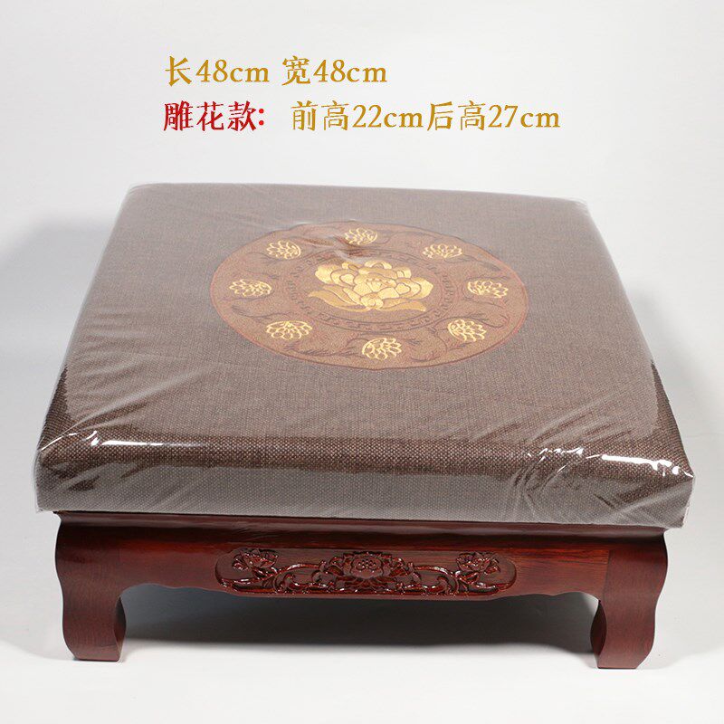 雕花拜凳拜垫跪垫寺庙家用实木跪拜磕头凳垫椅子打坐禅修瑜伽蒲团