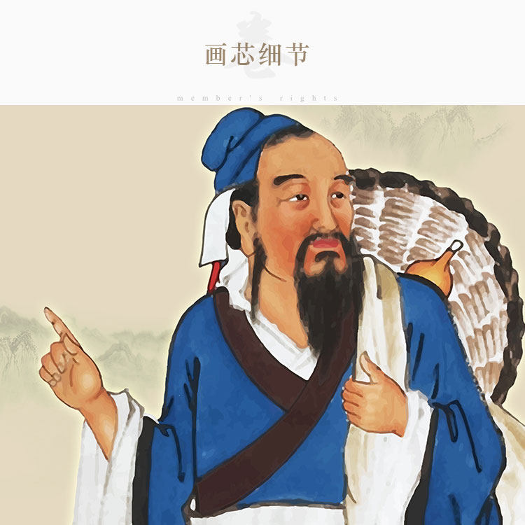 神医华佗画像挂画挂图 古代名医中医院人物装饰画 丝绸画卷轴画