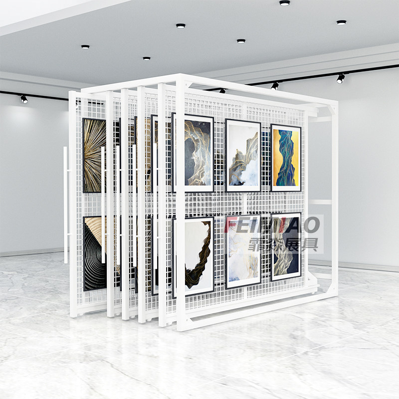挂画展架抽拉油画装饰画相框国画推拉样品展示架多功能立式落地式