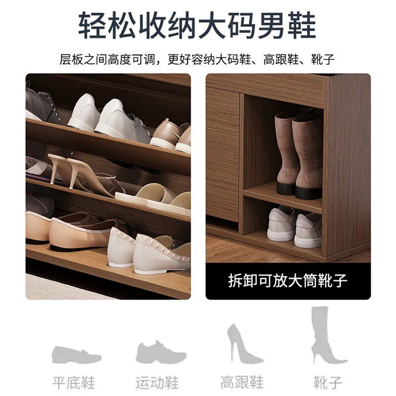 入户换鞋凳家用进门口可坐式翻斗鞋柜软包穿鞋凳鞋架一体轻奢创意