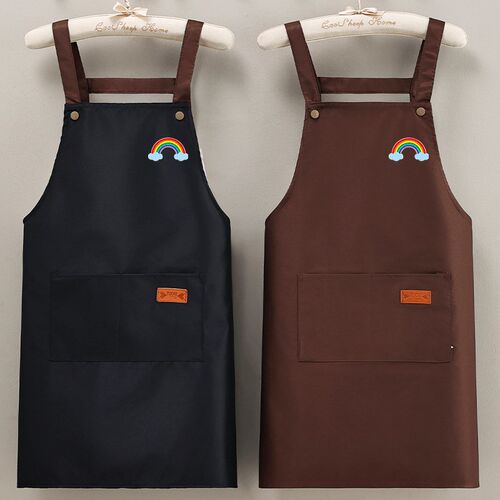 围裙防油防水家用厨房餐饮做饭印字上班围腰工作服定制logo