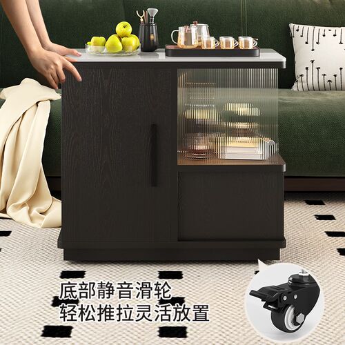 沙发边几可移动茶台茶水柜客厅零食小推车置物架带轮高级感茶几桌