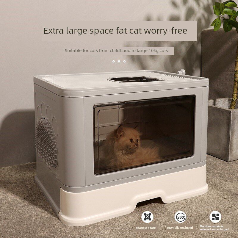 抽屉式大号猫砂盆前进上出猫厕所猫咪用品防外溅沙便盆可折叠肥猫