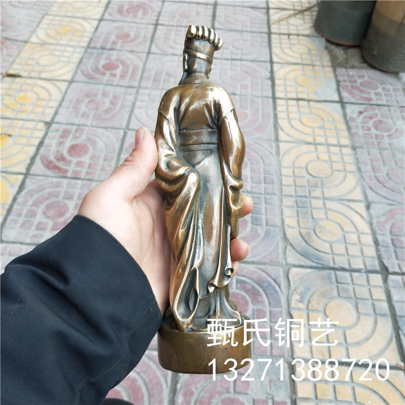 诸葛亮站像纯黄铜家居摆件摆设装饰佳节送礼品办公室桌面