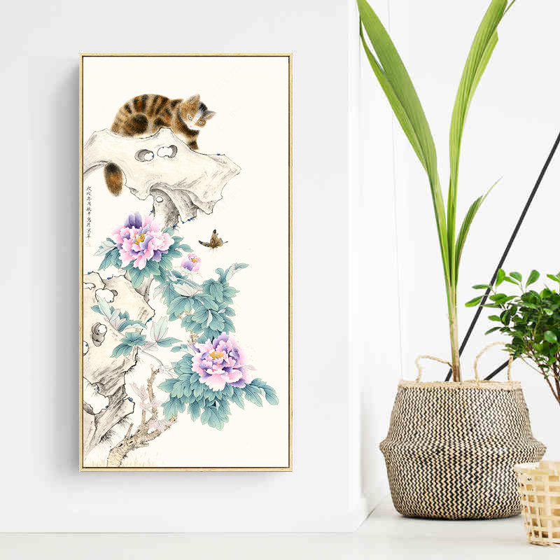 水墨宣言 鸟语花香客厅装饰画背景墙挂画玄关过道墙画田园风格画