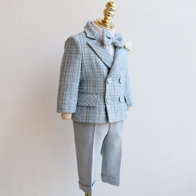 男童西装花童礼服儿童小西服英伦风男宝宝生日周岁演出服大童春款