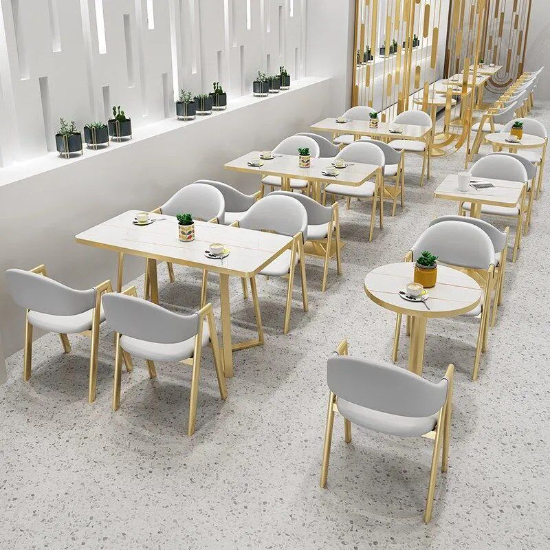 奶茶店桌椅组合甜品汉堡小吃快餐店网红简约清新餐厅家具卡座沙发