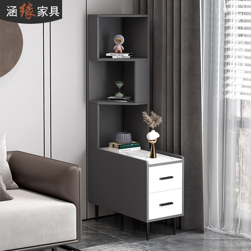 沙发边几轻奢岩板边柜床头侧边柜家用转角柜小户型储物收纳柜角几