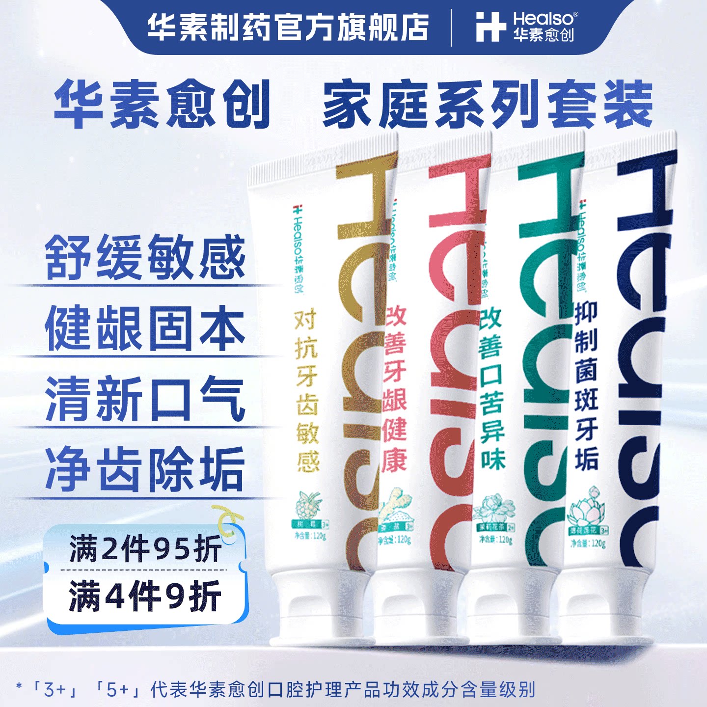 华素愈创牙膏对抗牙齿敏感含氟牙口腔健康