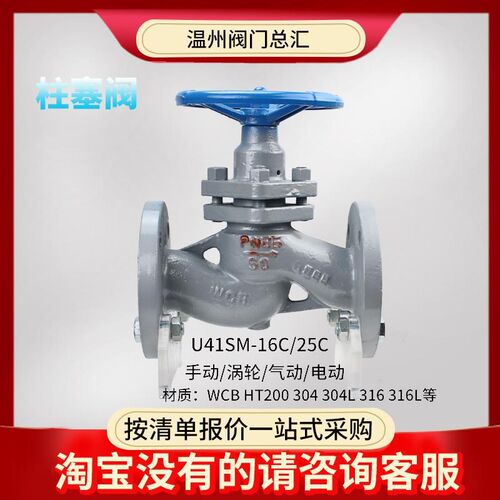 铸钢不锈钢蒸汽专用法兰高温柱塞阀U41S截止阀 DN25 40 50 65 80