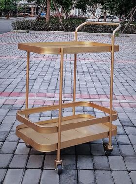 铁艺餐车黑色酒瓶架移动酒杯架复古金属酒店ktv酒水车蛋糕手推车