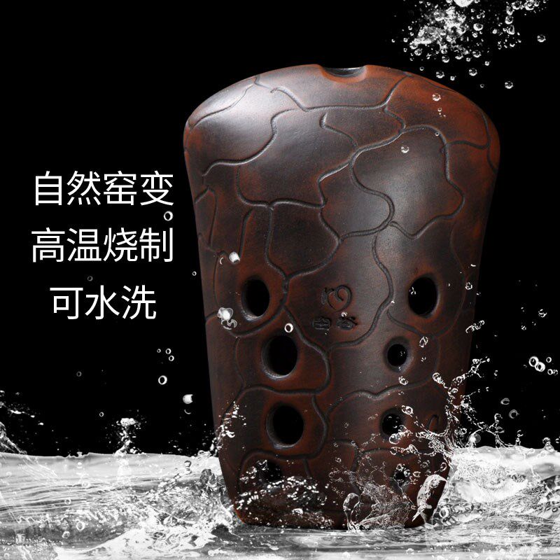 空谷埙石斧埙十孔埙专业演奏双腔埙特色原色红陶熏烧初学可吸水