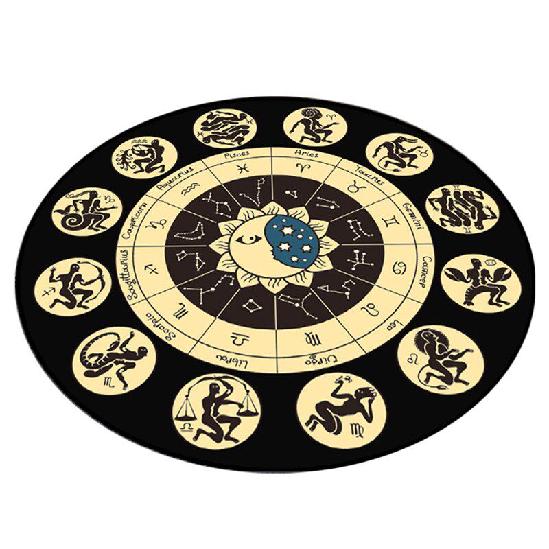 十二星座生肖复古个性方圆形书房卧室门厅防滑地毯地椅垫吊篮鼓垫