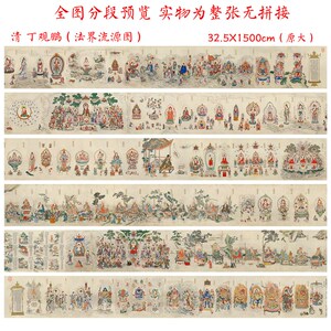 丁观鹏法界流源图超高清艺术微喷宣纸装饰画国画办公室画山水挂画
