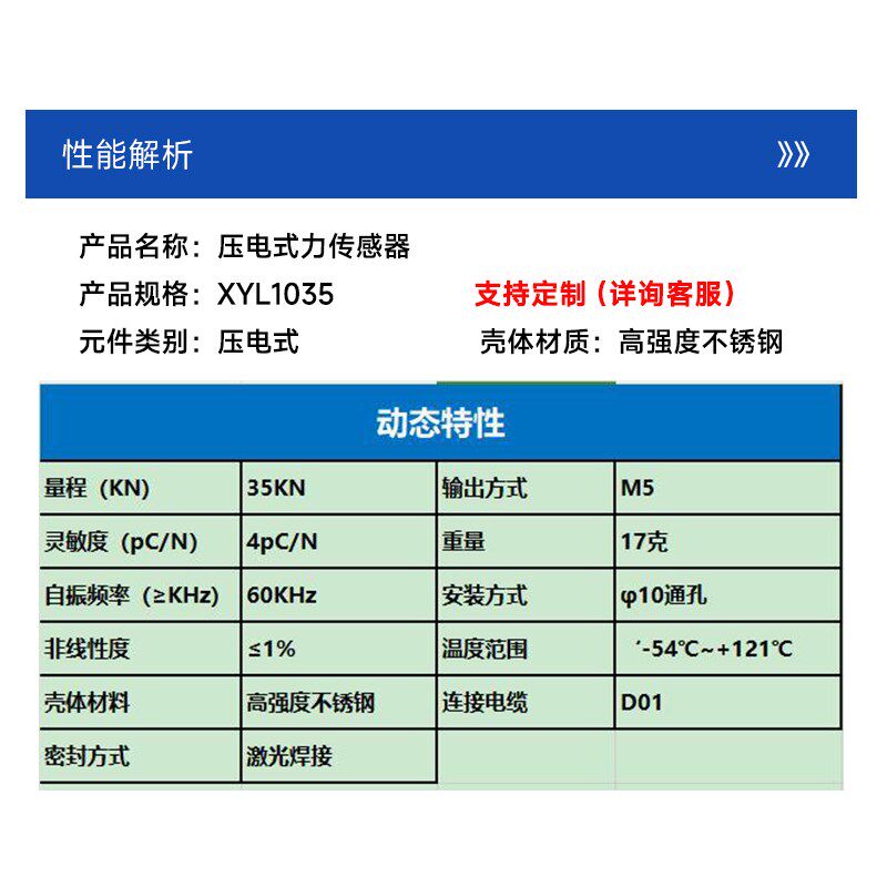 熙源压电式力传感器单向PE感应器检测模块高精度高灵敏度探头元件