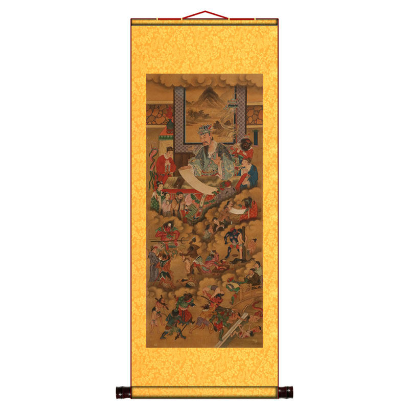 古画精品殿阎王像十殿阎君像道场用品水陆画卷轴挂画