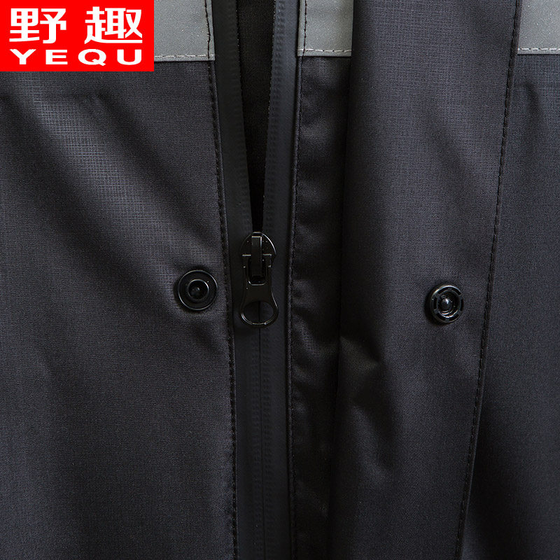 野趣时尚长款连体雨衣风衣成人男女摩托车骑行户外徒步防雨带帽檐