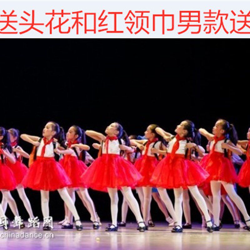我是红领巾表演舞蹈服飞得更高中小学生儿童纱裙合唱服向梦想奔跑