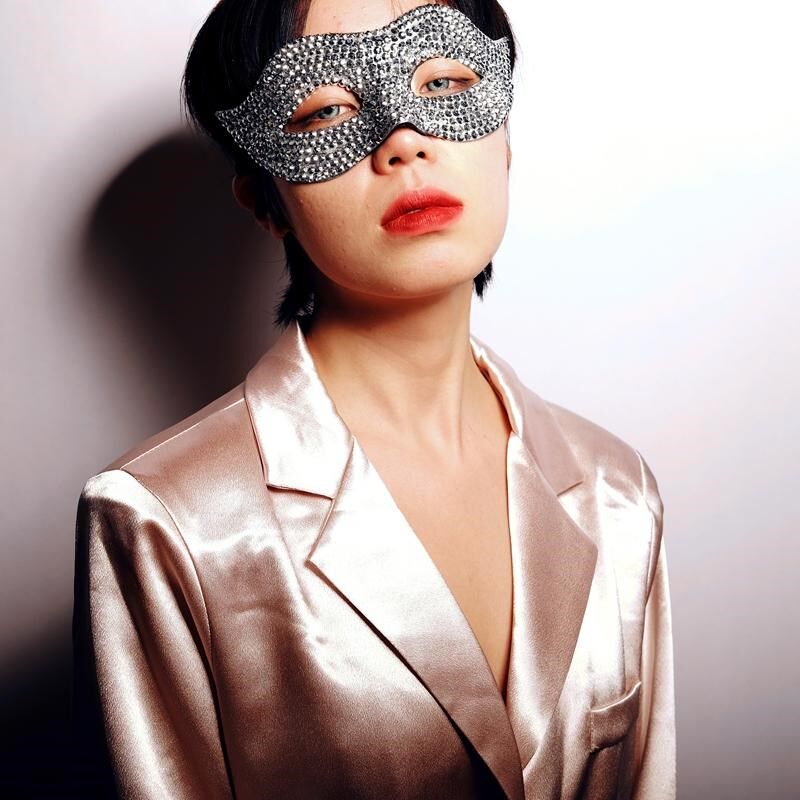 万圣节半脸女神拍照猫咪眼罩化妆舞会亮钻面具歌手演出网红年性感