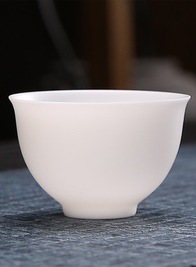 超薄胎功夫茶茶杯素烧猪油白品茗杯品香杯闻香聚香德化白瓷小茶杯